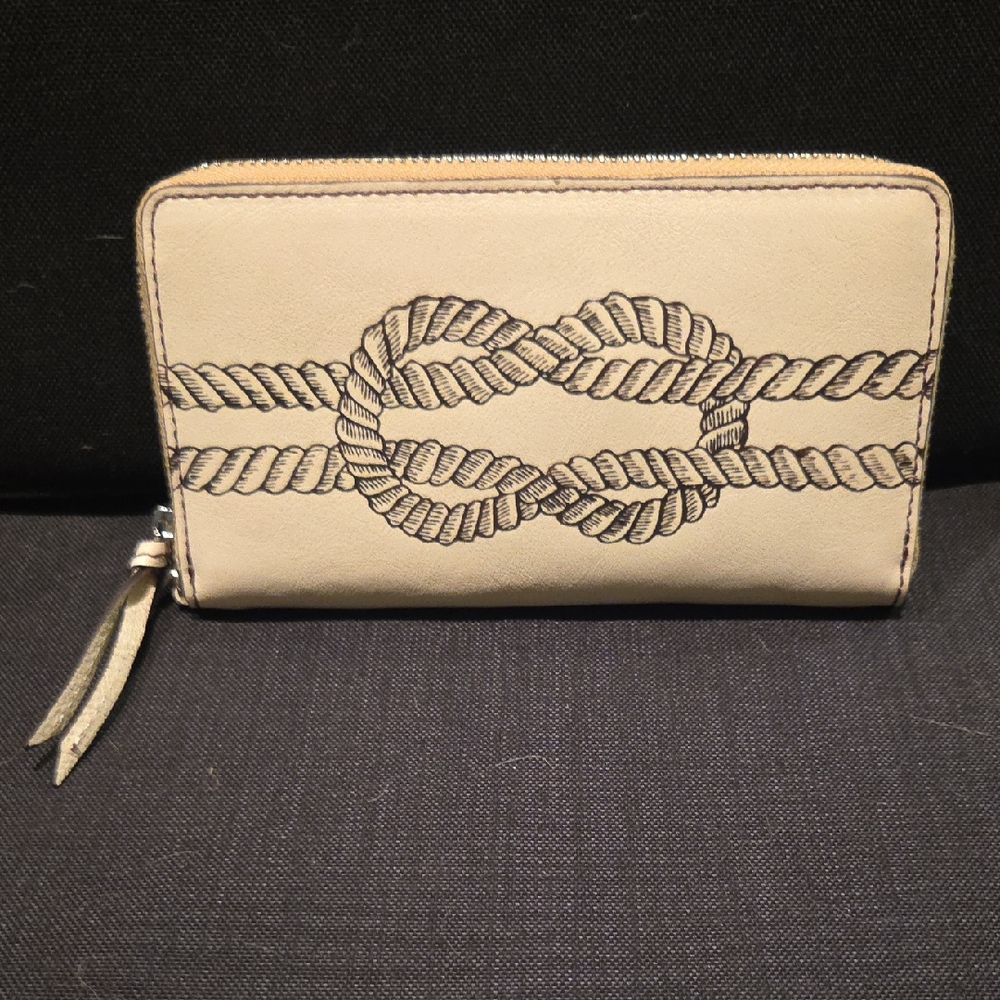 Brighton Cream Wallet with Nautical Rope Design